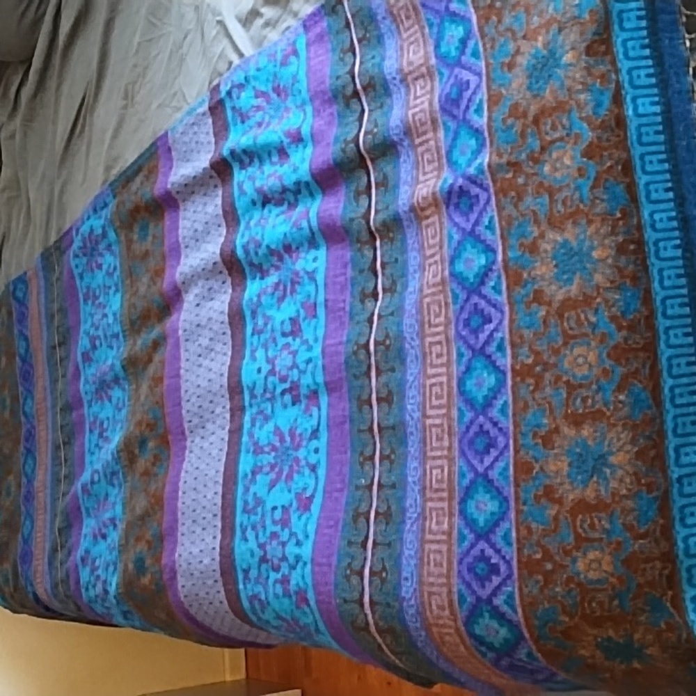 Beautiful Soft Knit weave woven Head Scarf Wrap flower India Boho pattern